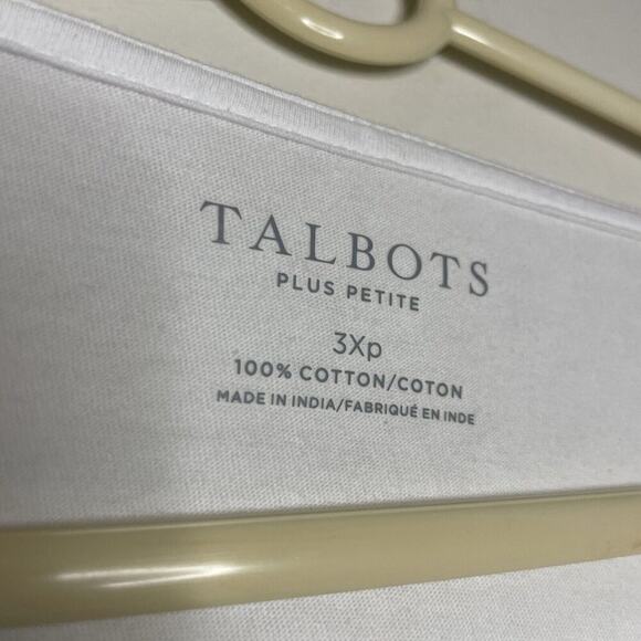 TALBOTS White Embroidered Crochet Trim 3/4 Sleeve Cotton Blouse Cottage Size 3XL - Picture 5 of 8